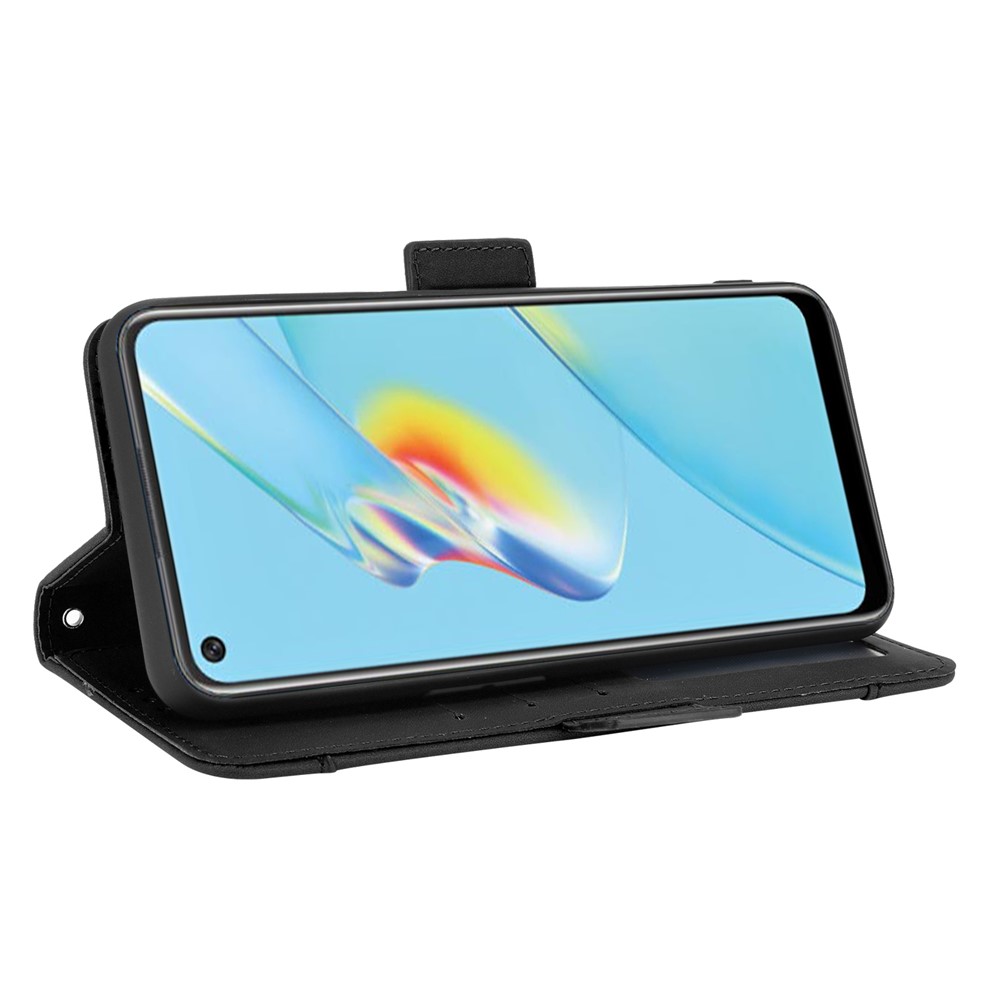 Wallet Design Multiple Card Slots Stand Leather Phone Case for Oppo A54 4G - Black-4