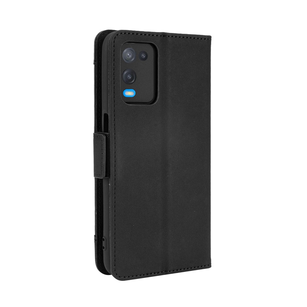 Wallet Design Multiple Card Slots Stand Leather Phone Case for Oppo A54 4G - Black-5