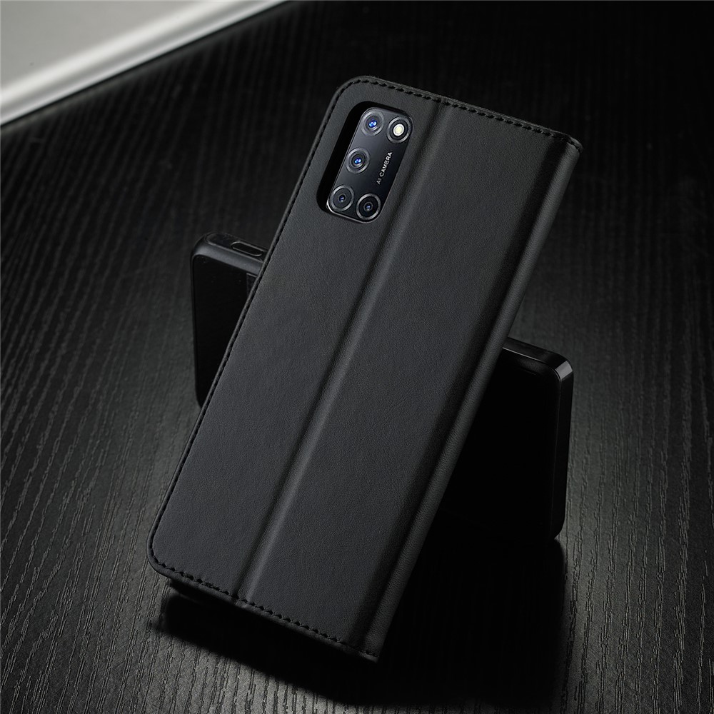 LC.IMEEKE Wallet Stand Leather Phone Casing Shell for Oppo A55 5G/A54 4G - Black-2
