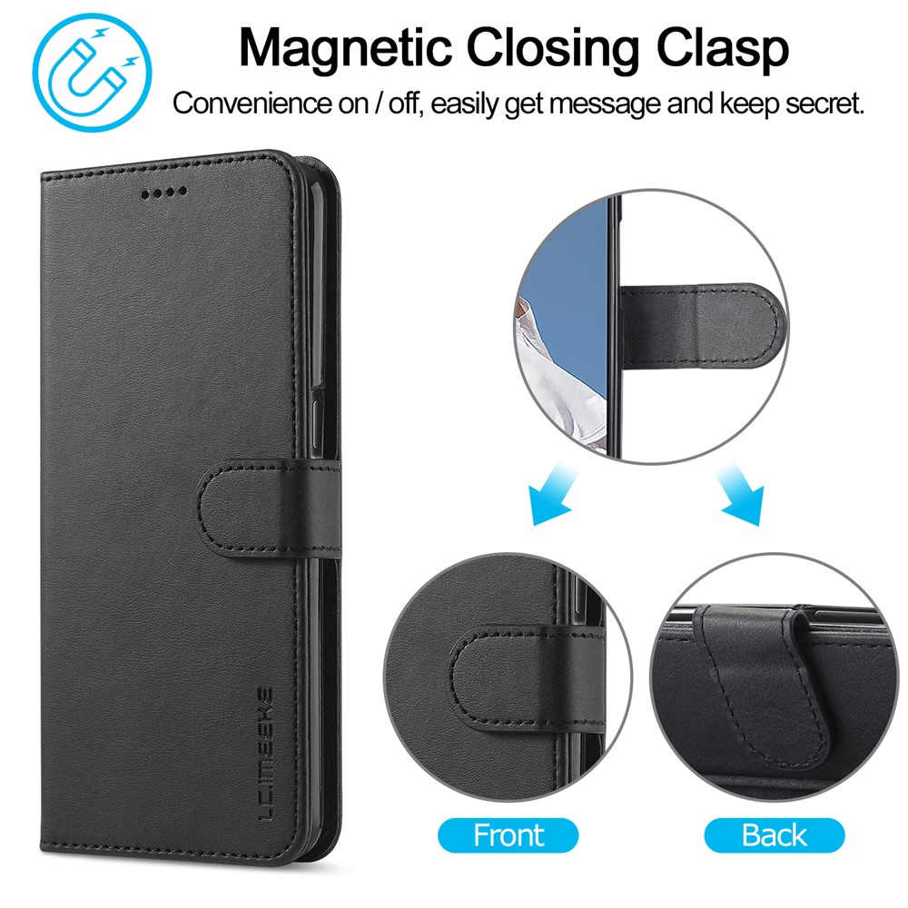 LC.IMEEKE Wallet Stand Leather Phone Casing Shell for Oppo A55 5G/A54 4G - Black-8