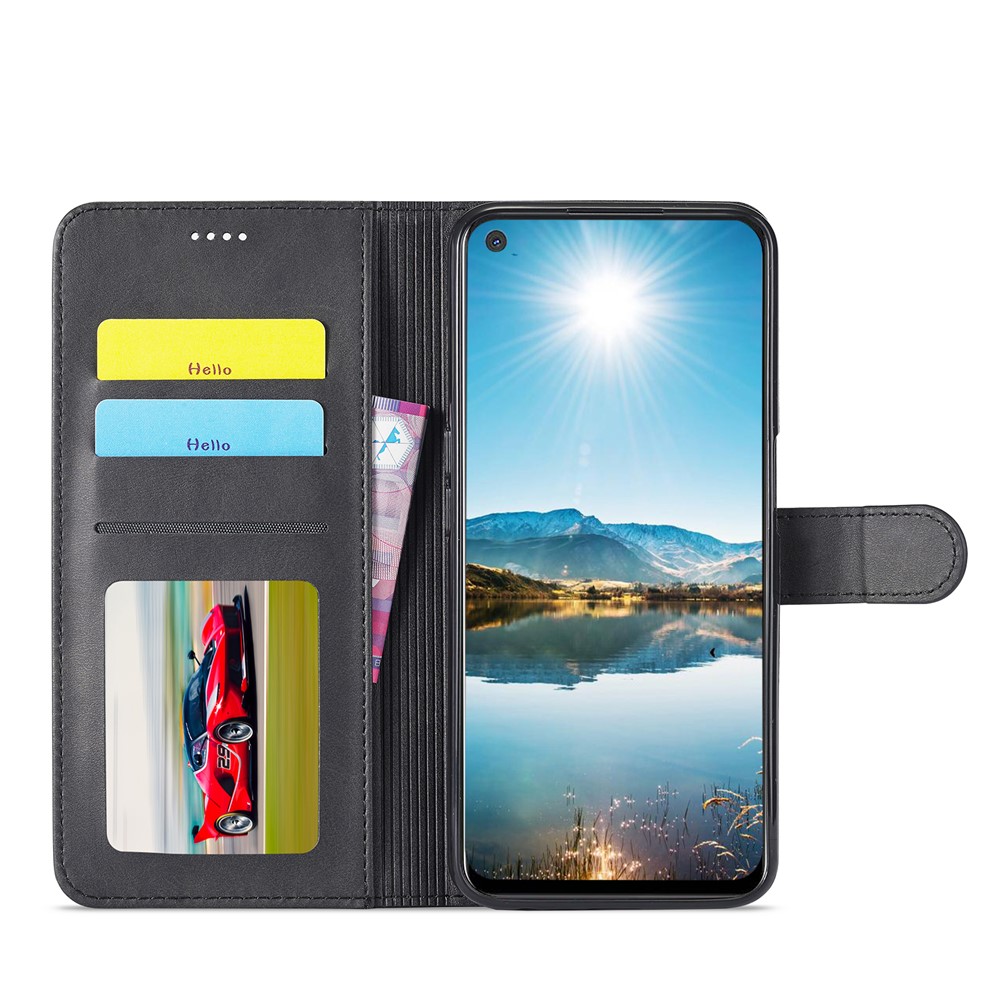 LC.IMEEKE Wallet Stand Leather Phone Casing Shell for Oppo A55 5G/A54 4G - Black-9