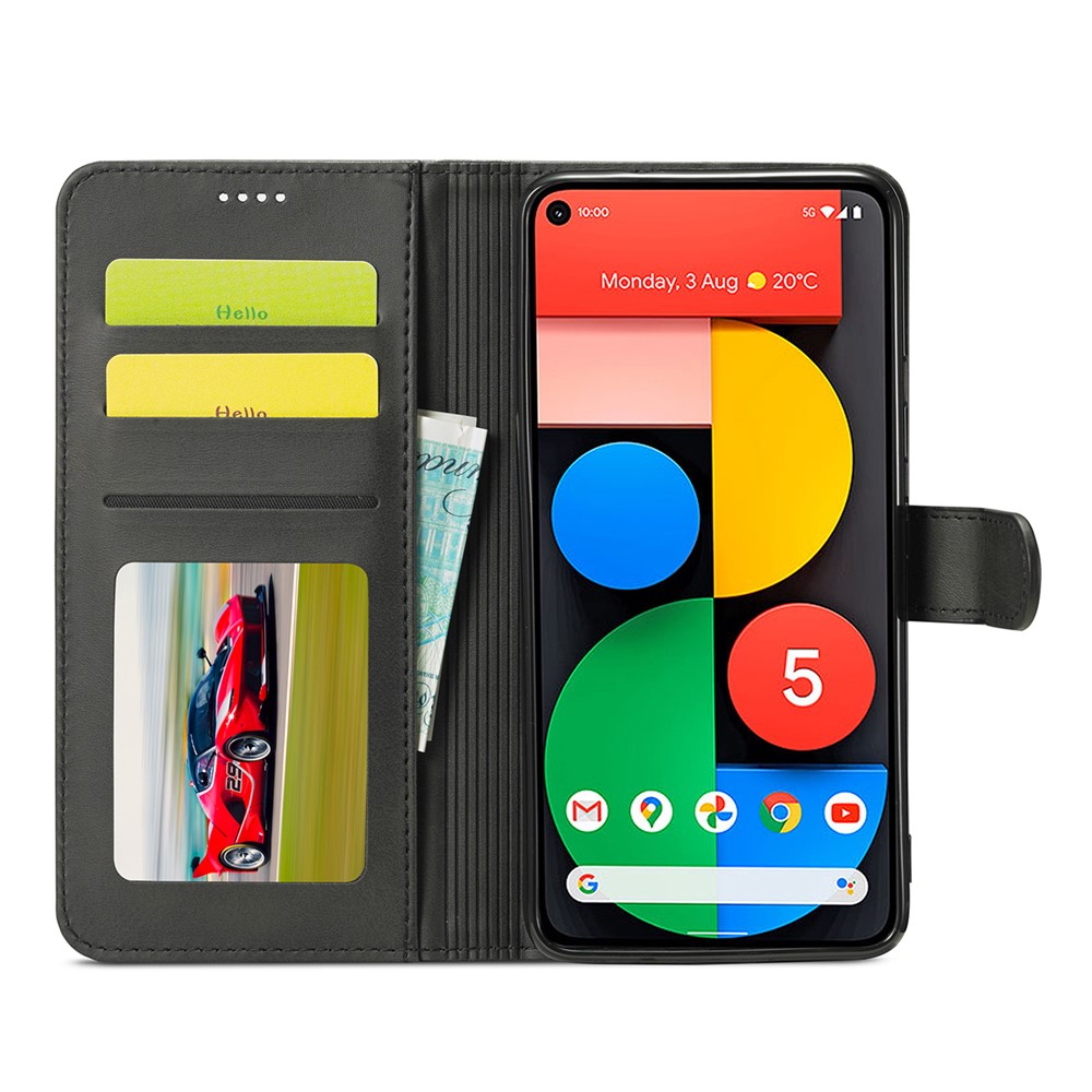 Lc. Imeeke Wallet Stand Leder Telefongehäuseschale Für Realme C21/C20 - Schwarz