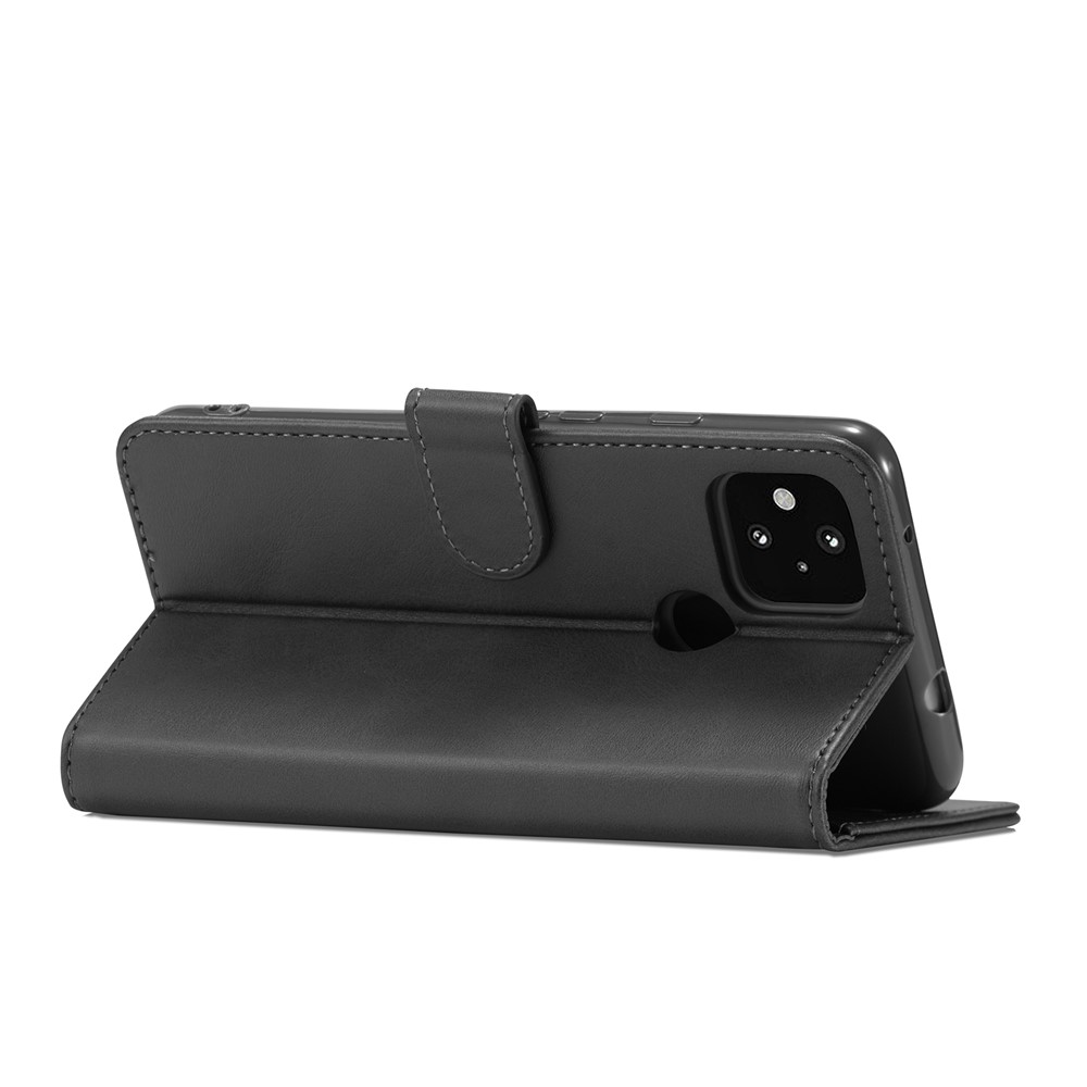 Lc. Imeeke Wallet Stand Leder Telefongehäuseschale Für Realme C21/C20 - Schwarz