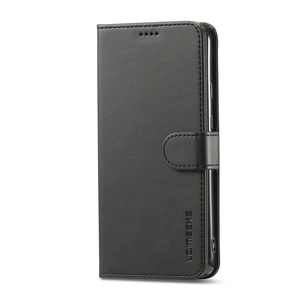 Lc. Imeeke Wallet Stand Leder Telefongehäuseschale Für Realme C21/C20 - Schwarz