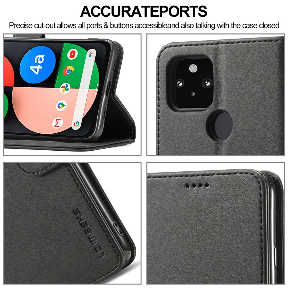 LC.IMEEKE Wallet Stand Leather Phone Casing Shell for Realme C21/C20 - Black-4
