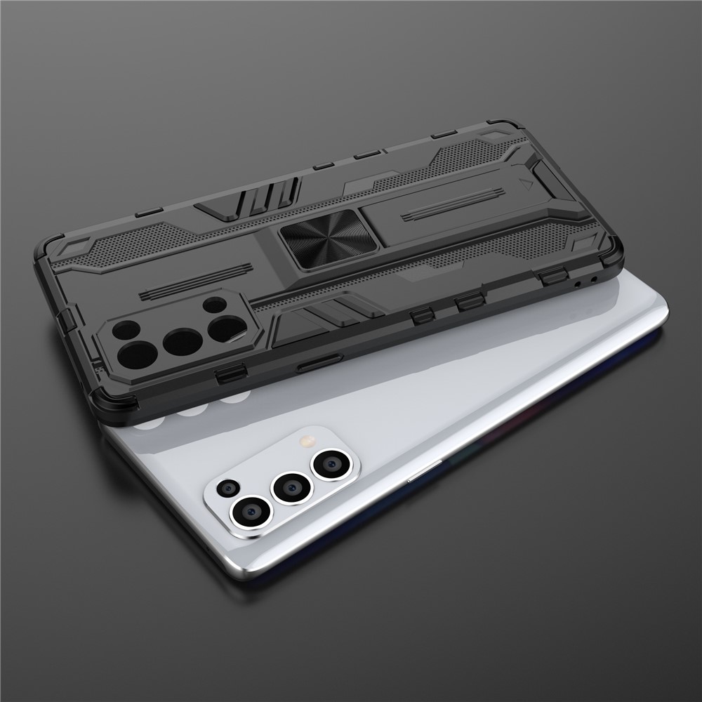 PC + TPU Phone Case Shockproof Protective Cover with Kickstand for Oppo Reno5 Pro 5G - Black-10