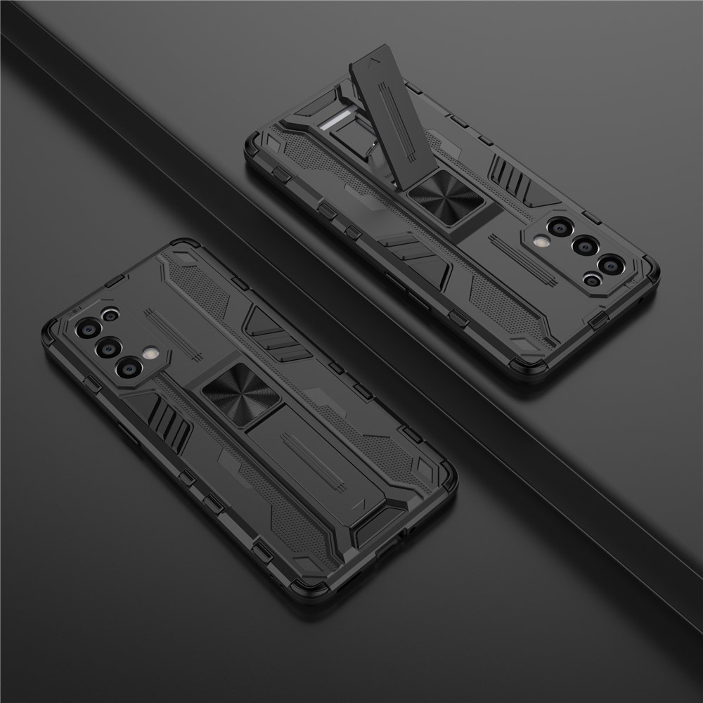 PC + TPU Phone Case Shockproof Protective Cover with Kickstand for Oppo Reno5 Pro 5G - Black-11
