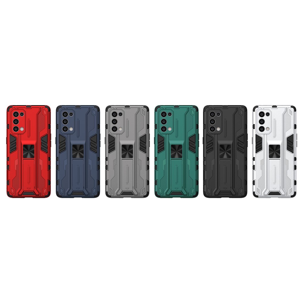 PC + TPU Phone Case Shockproof Protective Cover with Kickstand for Oppo Reno5 Pro 5G - Black-13