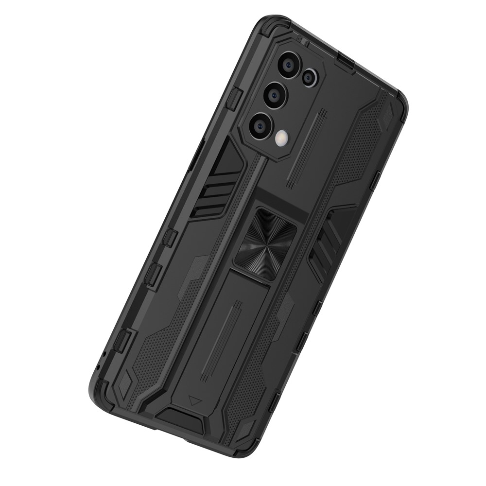 PC + TPU Phone Case Shockproof Protective Cover with Kickstand for Oppo Reno5 Pro 5G - Black-7