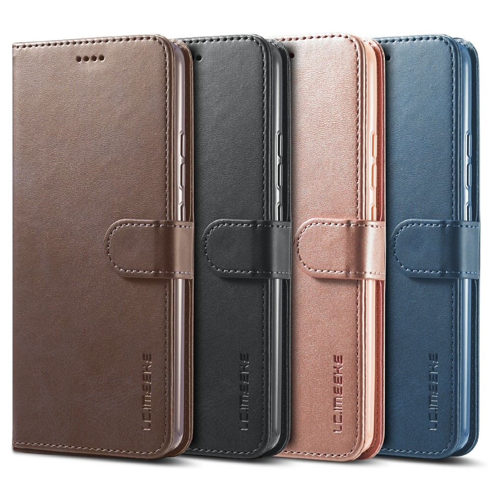 LC.IMEEKE Wallet Stand Design Phone Full Protection Leather Shell Case for Realme C15/C12/C25 - Black-14