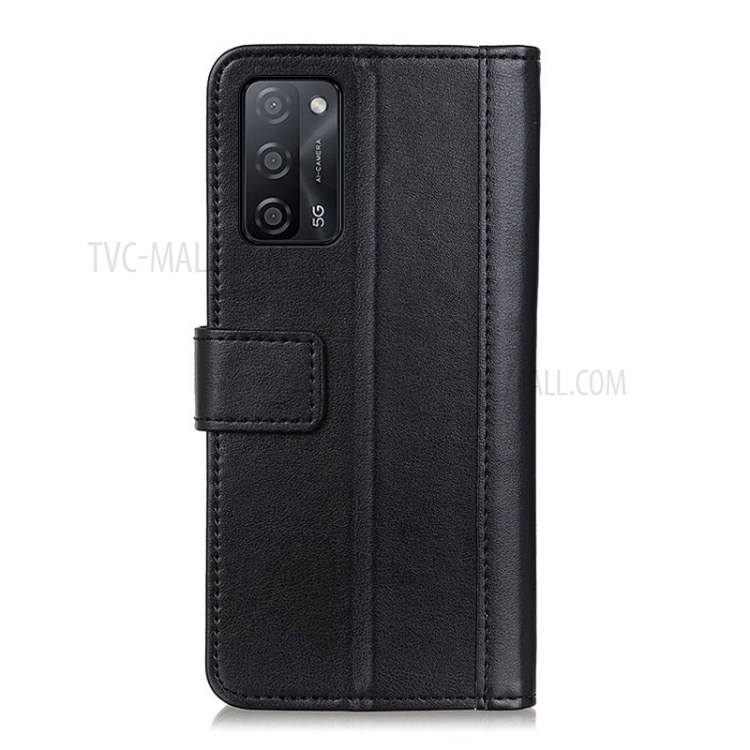 Full Protection Stand Leather Phone Cover Wallet Design Case for Oppo A55 5G/A53s 5G - Black-3