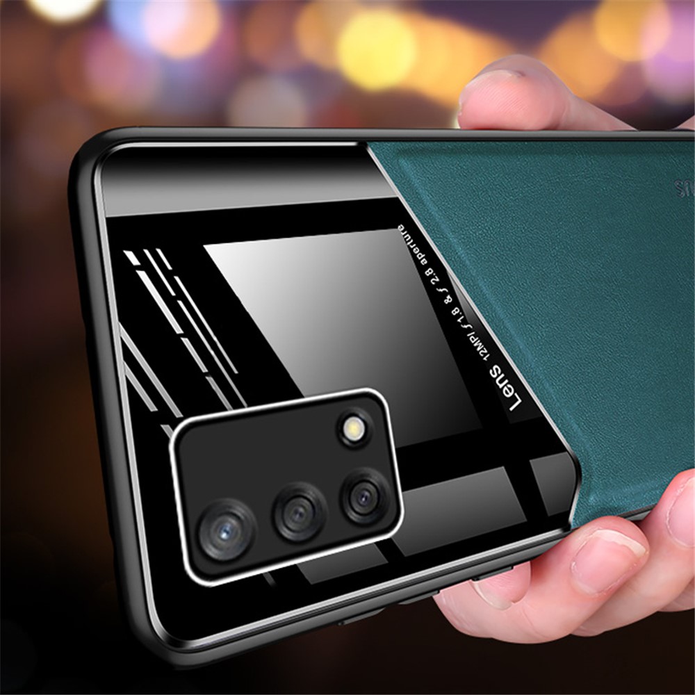 Precise Cut-Out Leather Coated Hybrid Case with Metal Sheet Inside for Oppo A74 4G - Green-5