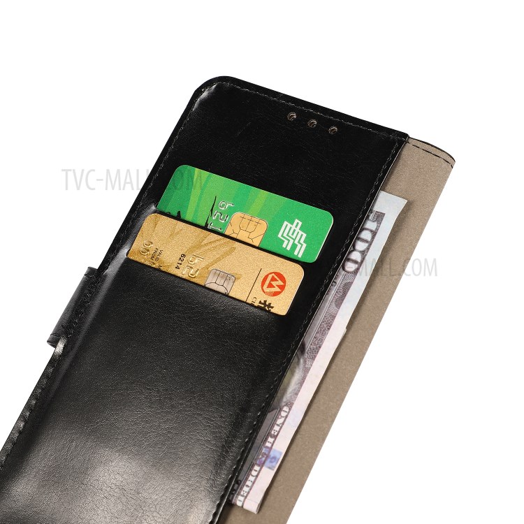 Wallet Stand Design Pattern Printing Leather Protector Cover for Oppo A55 5G/A53s 5G Case - Black Wolf-3