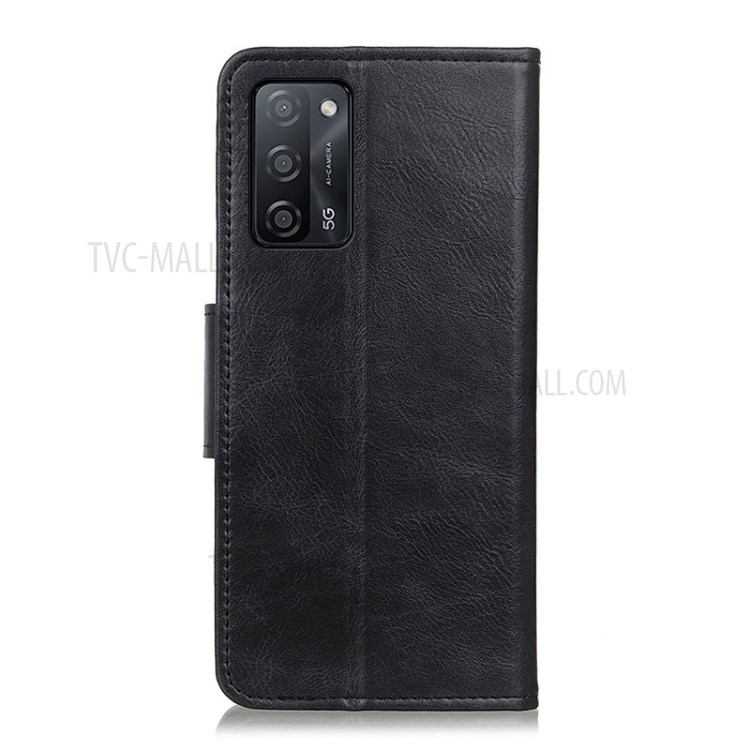 Crazy Horse Wallet Stand Shell Leather Case with Card Slots for Oppo A55 5G/A53s 5G - Black-3