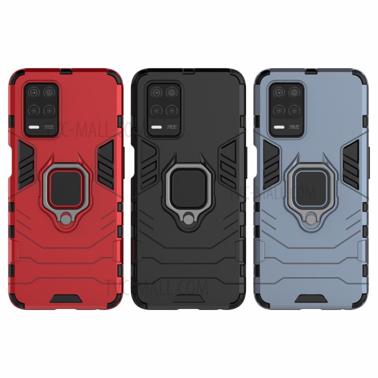 Cool Guard PC + TPU Combo Well-Protected Kickstand Hybrid Phone Cover Case for Realme V13 5G - Black-10