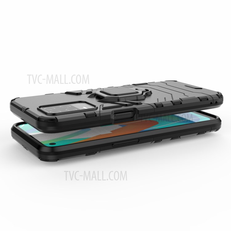 Cool Guard PC + TPU Combo Well-Protected Kickstand Hybrid Phone Cover Case for Realme V13 5G - Black-5