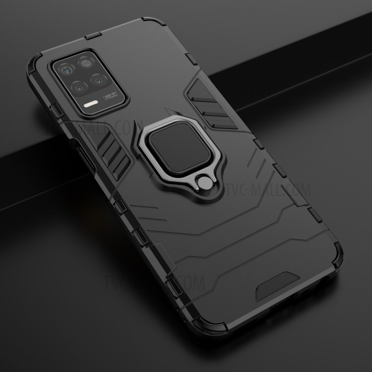 Cool Guard PC + TPU Combo Well-Protected Kickstand Hybrid Phone Cover Case for Realme V13 5G - Black-8