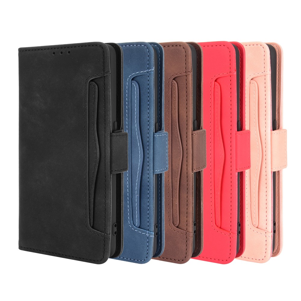 Multiple Card Slots Design Stand Leather Wallet Phone Case for Oppo A74 4G/F19 - Black-10