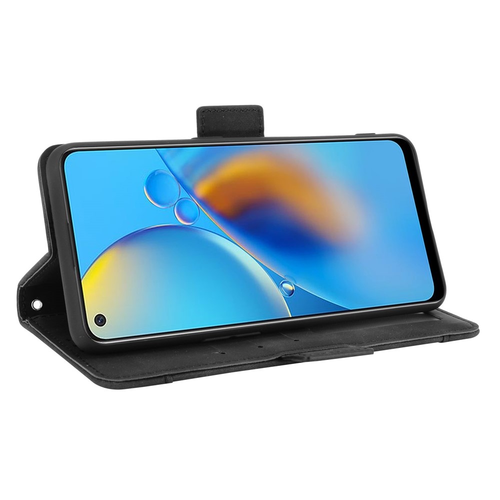 Multiple Card Slots Design Stand Leather Wallet Phone Case for Oppo A74 4G/F19 - Black-3