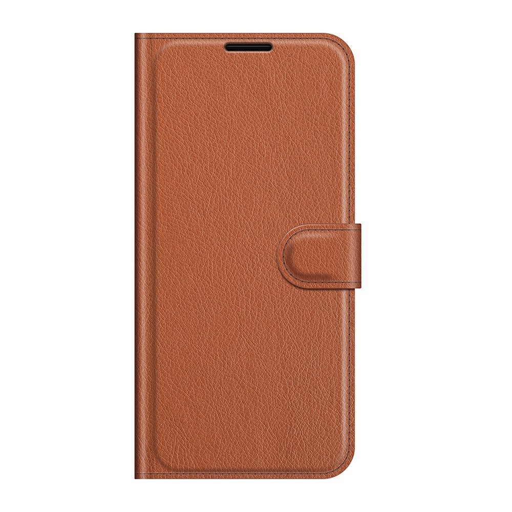 Litchi Skin Phone Case Folio Flip Leather Phone Cover with Stand for vivo iQOO Z3/Y72 5G - Brown-5