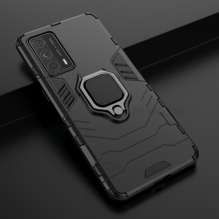 Cool Guard PC + TPU Kickstand Hybrid Phone Case with Stand for Realme X7 Pro Ultra - Black-9