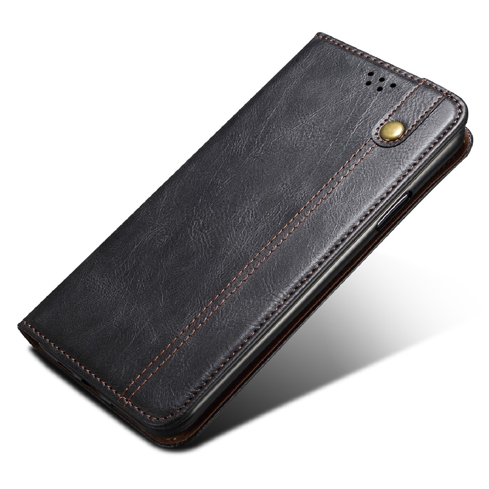 TPU + PU Leather Waxy Crazy Horse Texture Cellphone Cover for vivo V21 4G/5G - Black-6