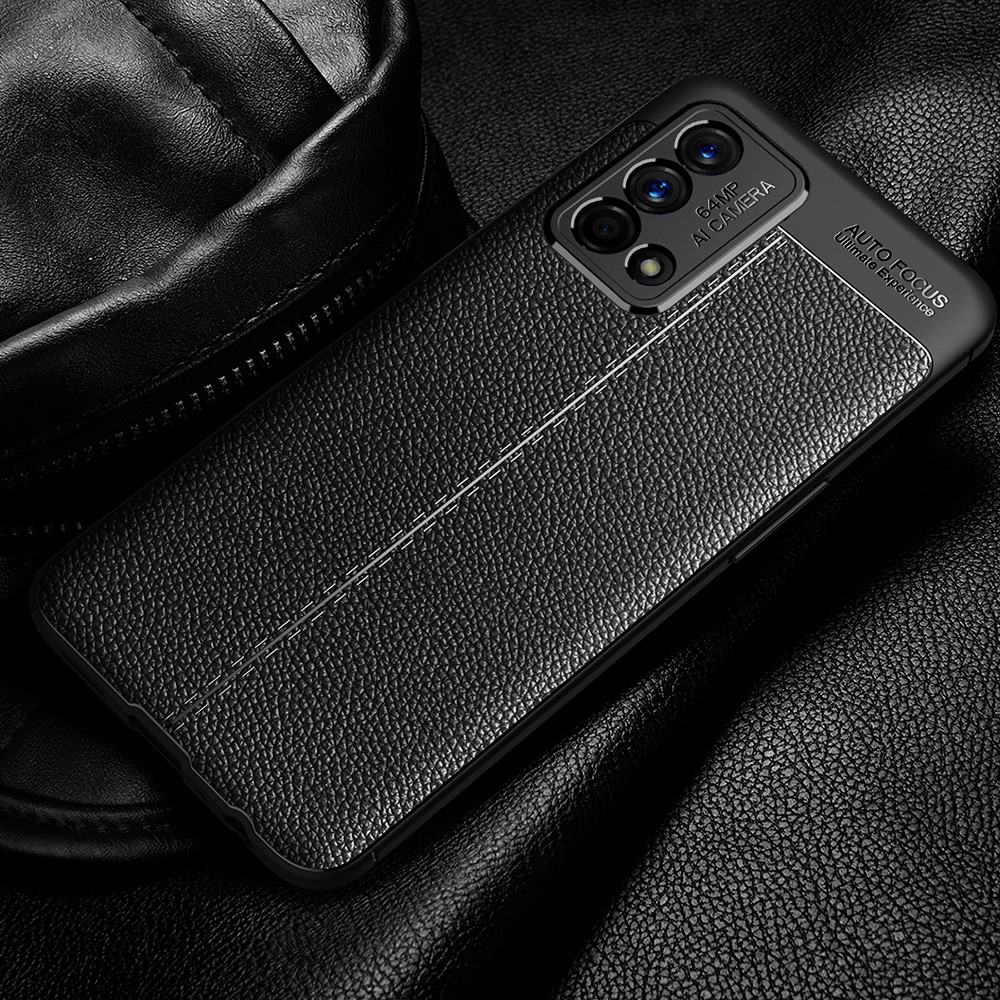 Flexible TPU Litchi Texture Phone Case Protective Cover for Oppo K9 - Black-10