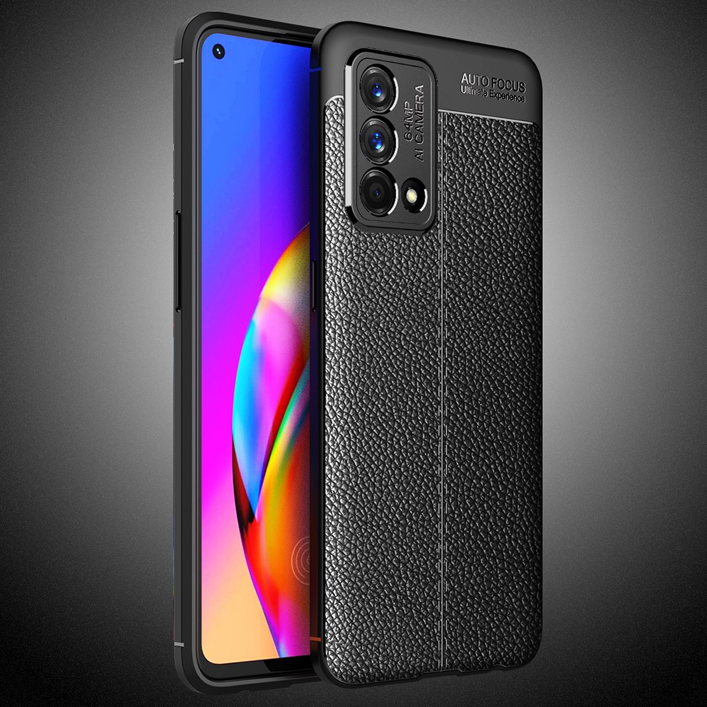 Flexible TPU Litchi Texture Phone Case Protective Cover for Oppo K9 - Black-14