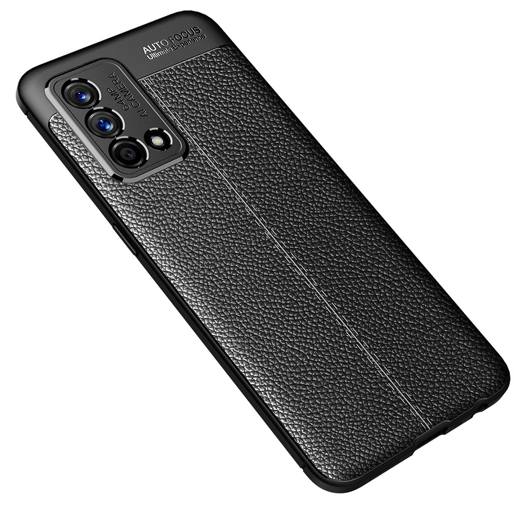 Flexible TPU Litchi Texture Phone Case Protective Cover for Oppo K9 - Black-2