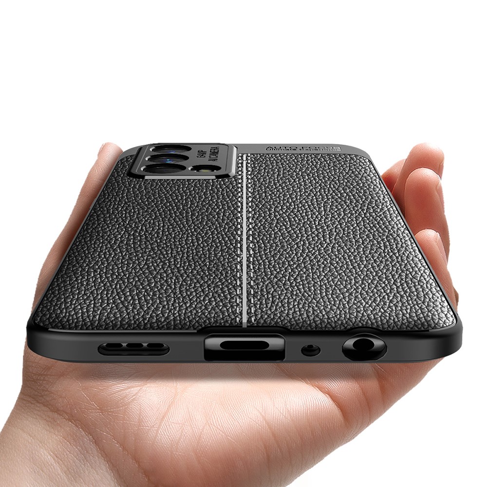 Flexible TPU Litchi Texture Phone Case Protective Cover for Oppo K9 - Black-4