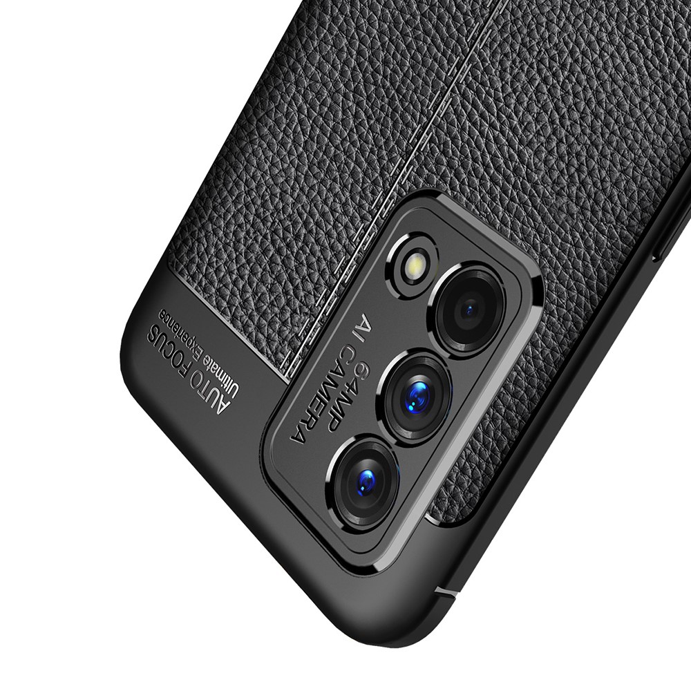 Flexible TPU Litchi Texture Phone Case Protective Cover for Oppo K9 - Black-7