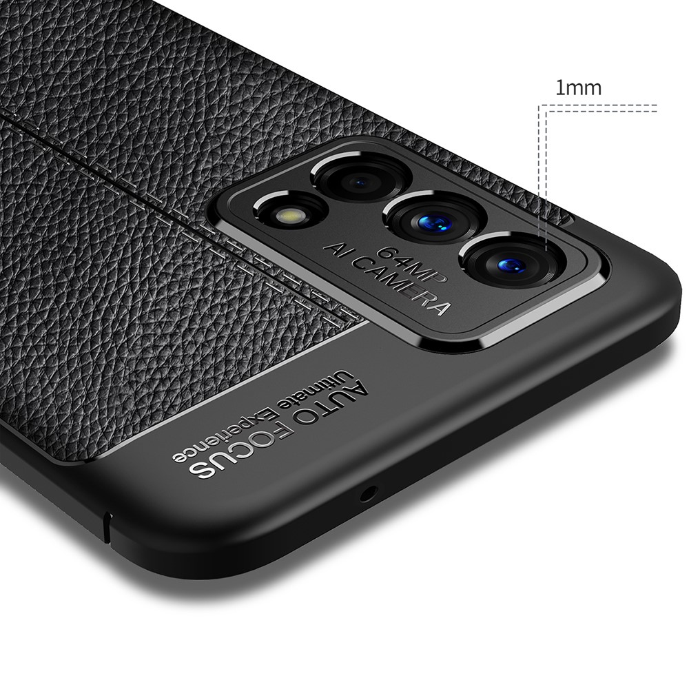 Flexible TPU Litchi Texture Phone Case Protective Cover for Oppo K9 - Black-8