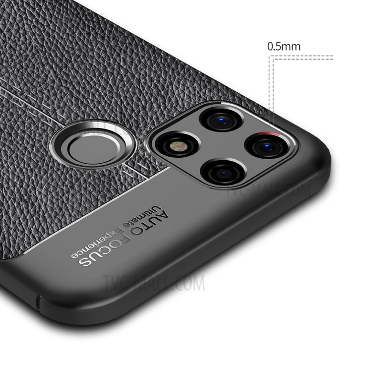 Litchi Texture TPU Cell Phone Back Case Cover for OPPO A30 - Black-9
