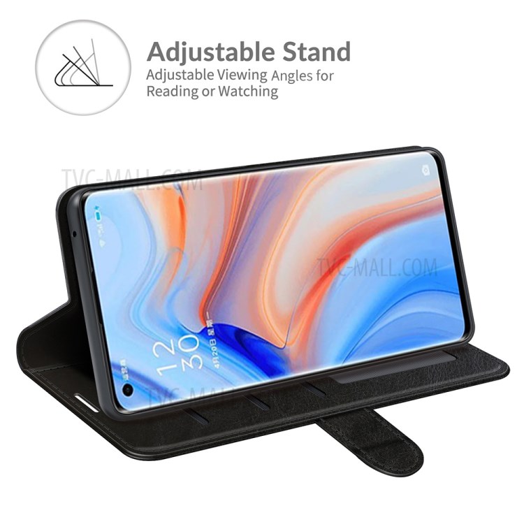 Crazy Horse Skin Leather Wallet Stand Cover Case for Oppo Reno5 Pro 5G / Oppo Find X3 Neo - Black-5