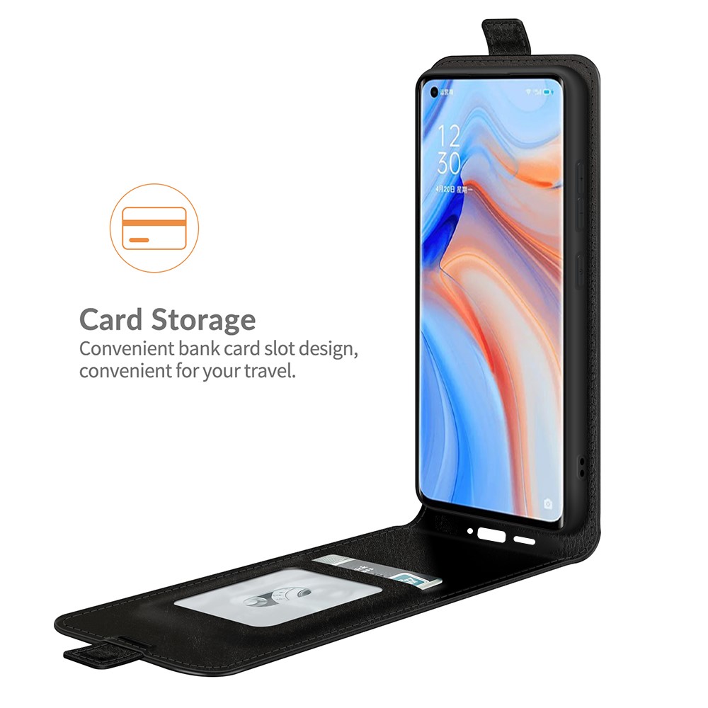 Vertical Flip Crazy Horse Texture Leather Phone Case with Card Holder for Oppo Reno5 Pro 5G / Oppo Find X3 Neo - Black-4