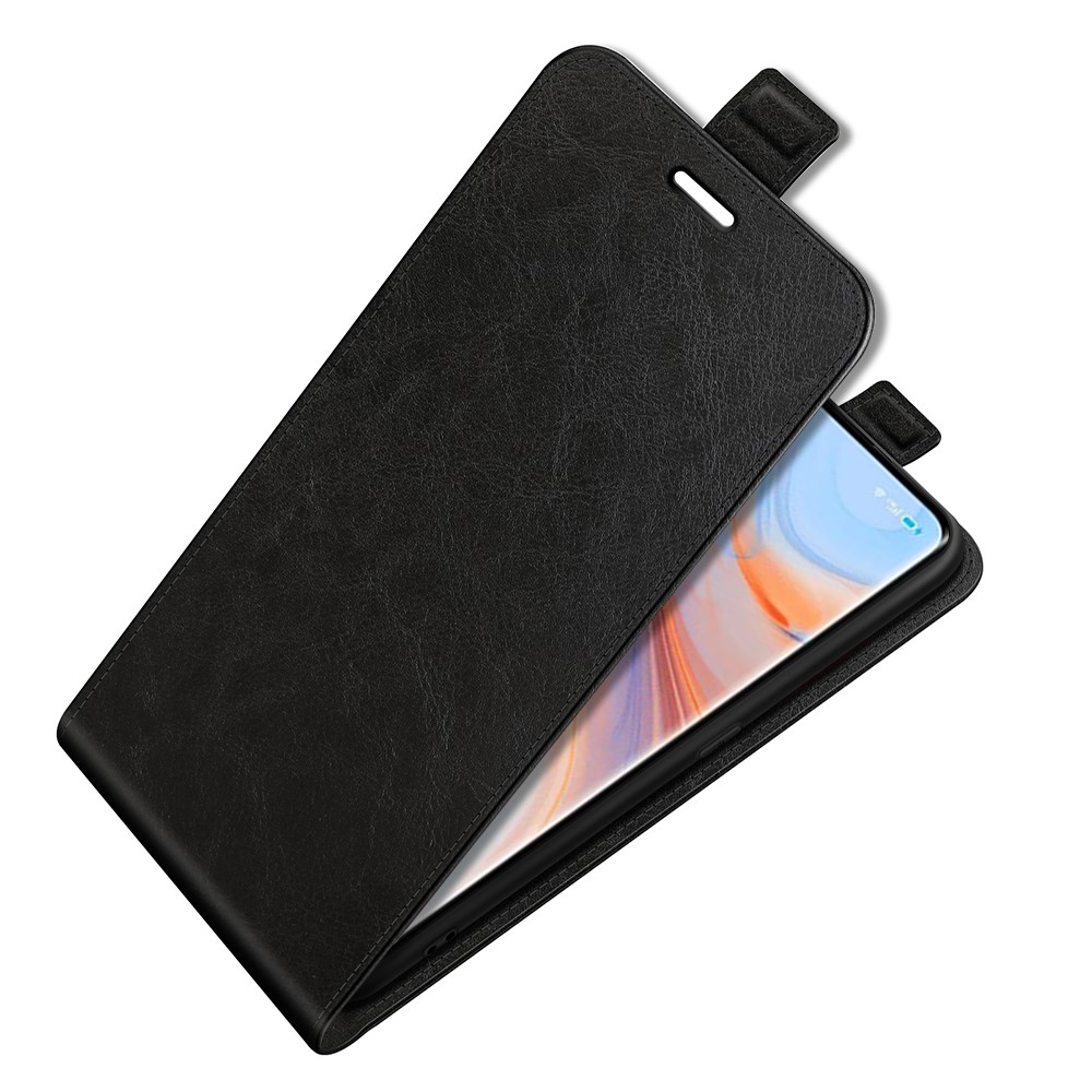 Vertical Flip Crazy Horse Texture Leather Phone Case with Card Holder for Oppo Reno5 Pro 5G / Oppo Find X3 Neo - Black-7
