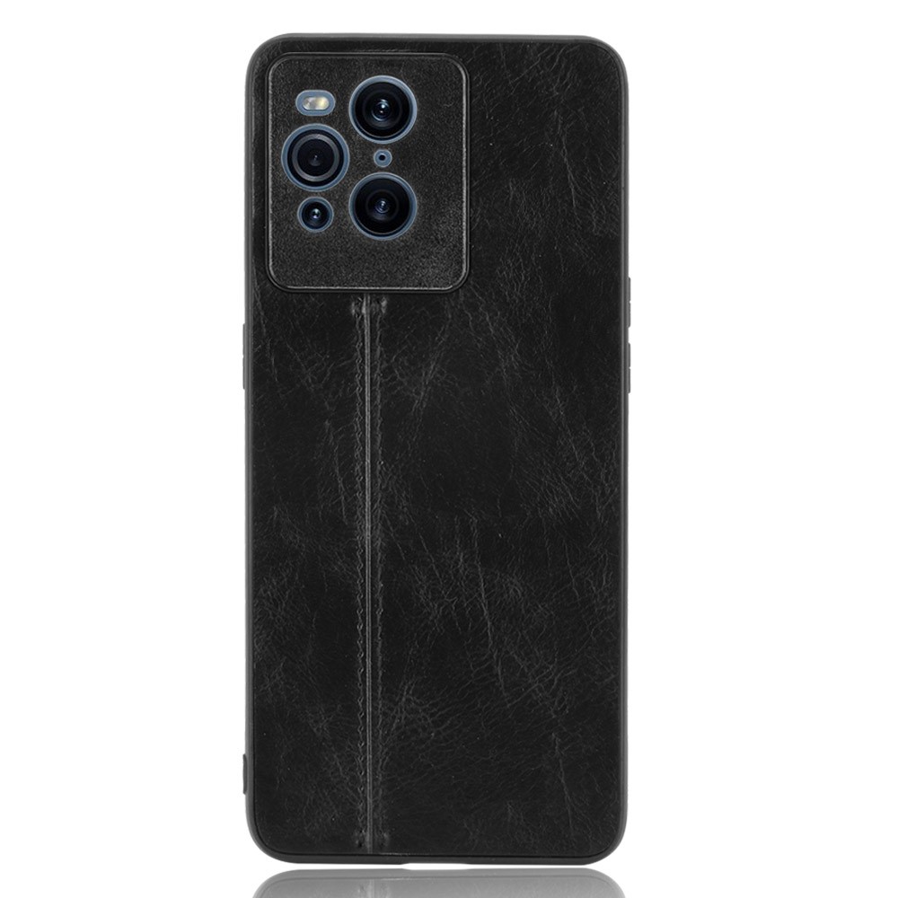 Stitching Line Design PU Leather Coated PC+TPU Phone Case for Oppo Find X3 Pro / Oppo Find X3 - Black-2