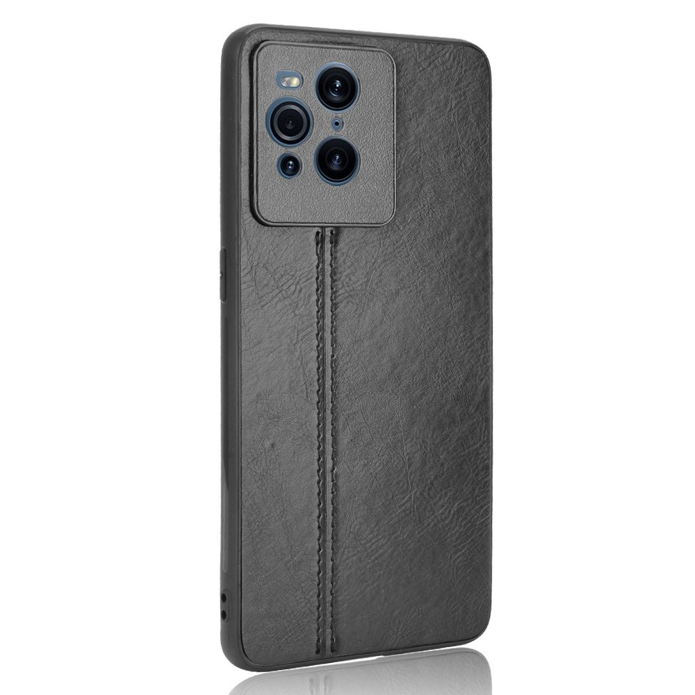 Stitching Line Design PU Leather Coated PC+TPU Phone Case for Oppo Find X3 Pro / Oppo Find X3 - Black-3