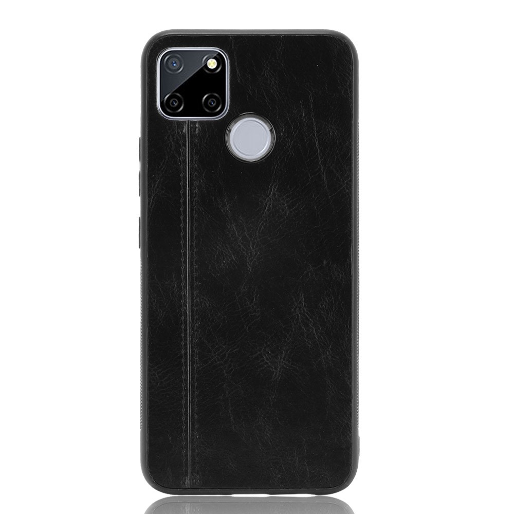 Stitching Line Design PU Leather Coated PC+TPU Phone Case for OPPO Realme C12 / Realme C25 / Realme 7i (Global Version) / Realme Narzo 20 / Realme Narzo 30A - Black-2