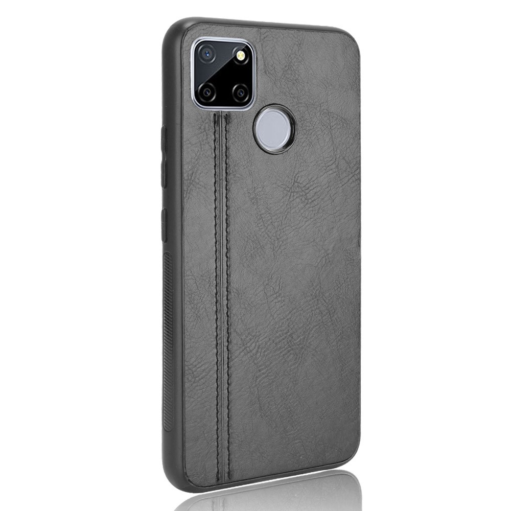 Stitching Line Design PU Leather Coated PC+TPU Phone Case for OPPO Realme C12 / Realme C25 / Realme 7i (Global Version) / Realme Narzo 20 / Realme Narzo 30A - Black-3