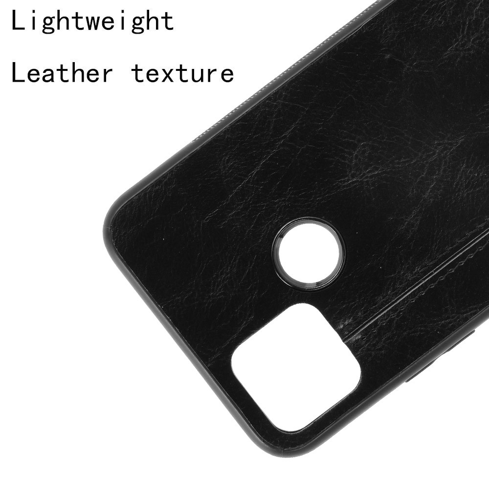 Stitching Line Design PU Leather Coated PC+TPU Phone Case for OPPO Realme C12 / Realme C25 / Realme 7i (Global Version) / Realme Narzo 20 / Realme Narzo 30A - Black-5