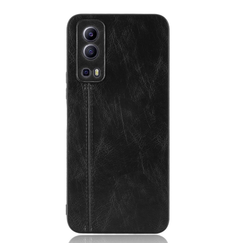 Stitching Line Design PU Leather Coated PC+TPU Phone Case for vivo Y72 5G / iQOO Z3 5G - Black-2