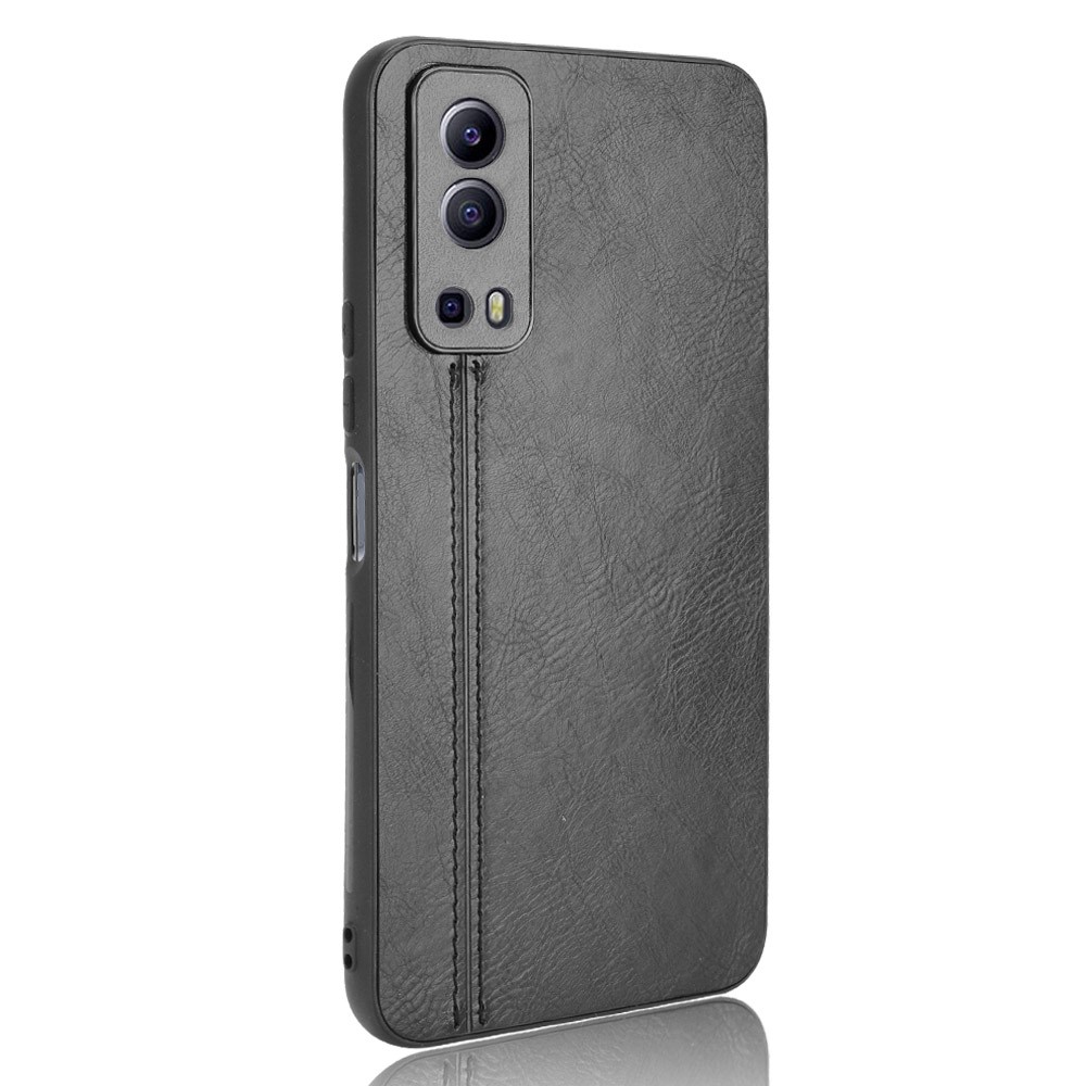 Stitching Line Design PU Leather Coated PC+TPU Phone Case for vivo Y72 5G / iQOO Z3 5G - Black-3