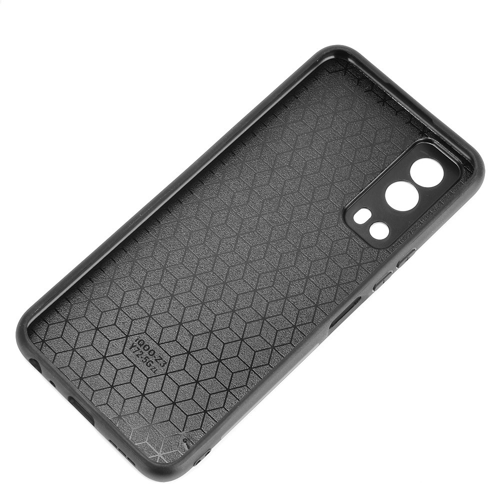 Stitching Line Design PU Leather Coated PC+TPU Phone Case for vivo Y72 5G / iQOO Z3 5G - Black-4