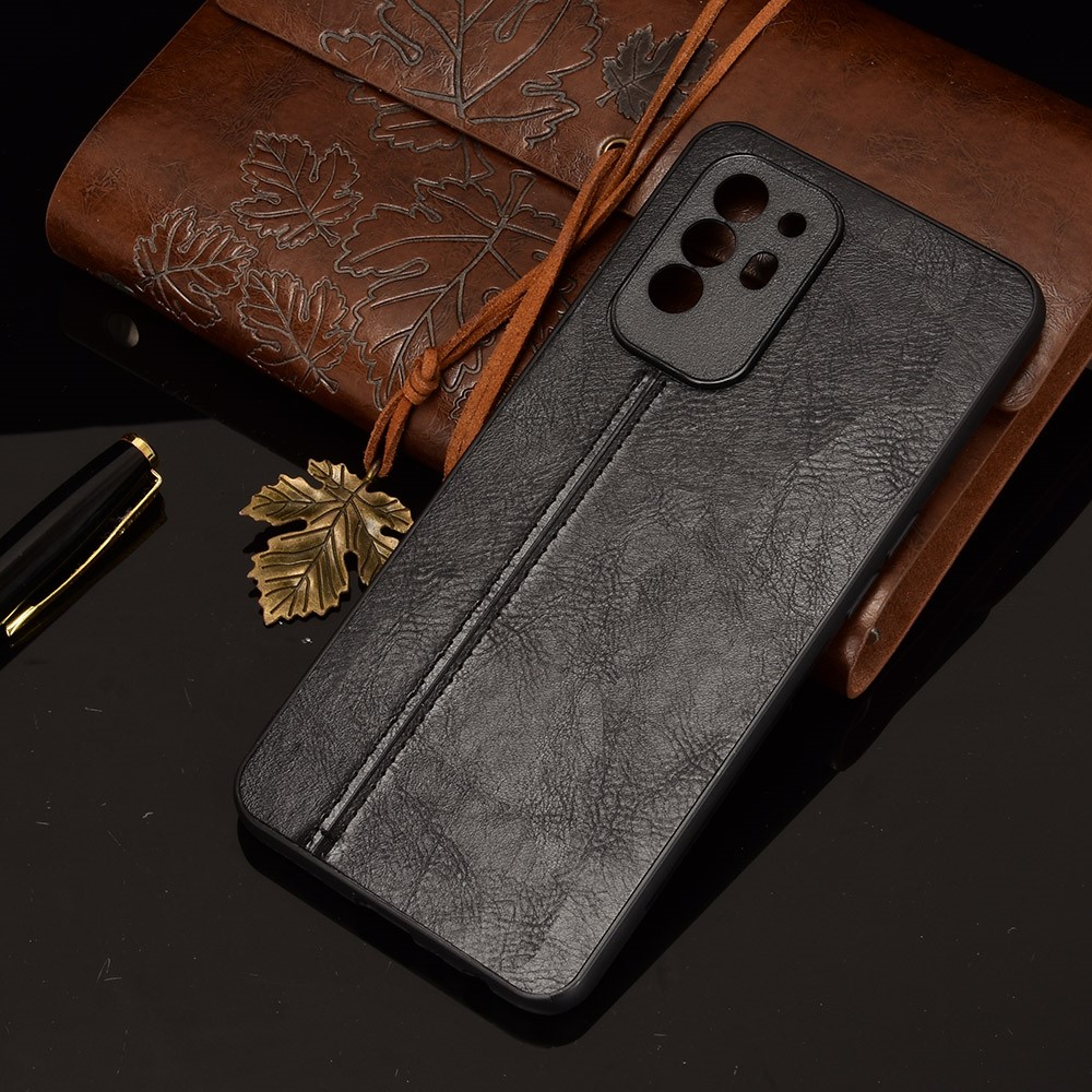 Stitching Line Design PU Leather Coated PC+TPU Phone Case for OPPO Reno5 Z / F19 Pro+ 5G / F19 Pro Plus 5G / A94 5G / A95 5G - Black-7