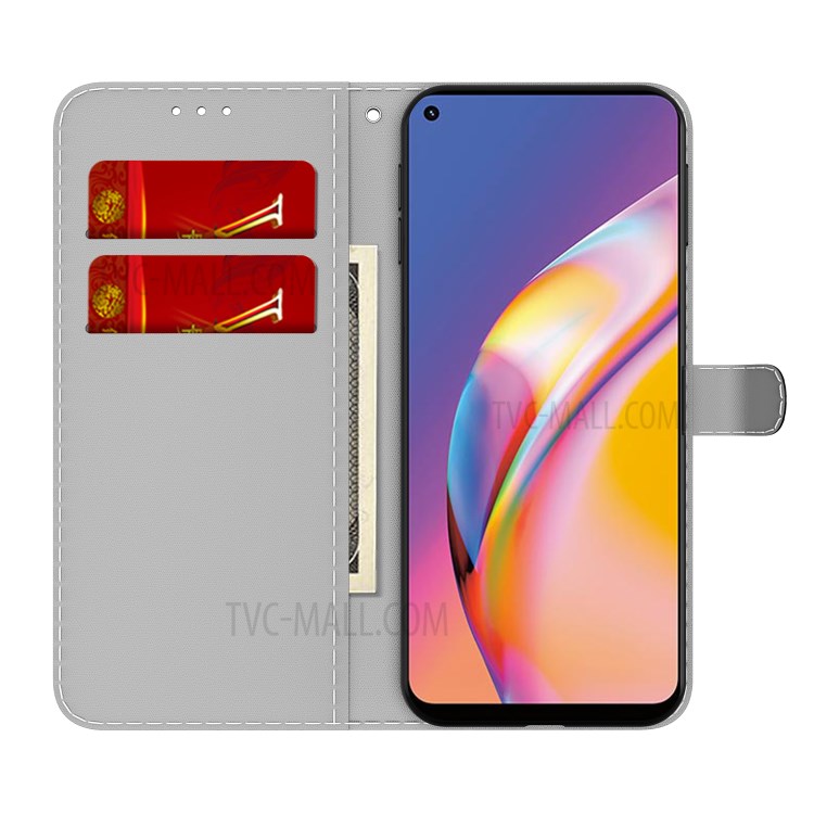 Full Protection Fog Pattern Printing Leather Wallet Design Stand Phone Cover for Oppo A94 4G / F19 Pro / Reno5 F - Black-3