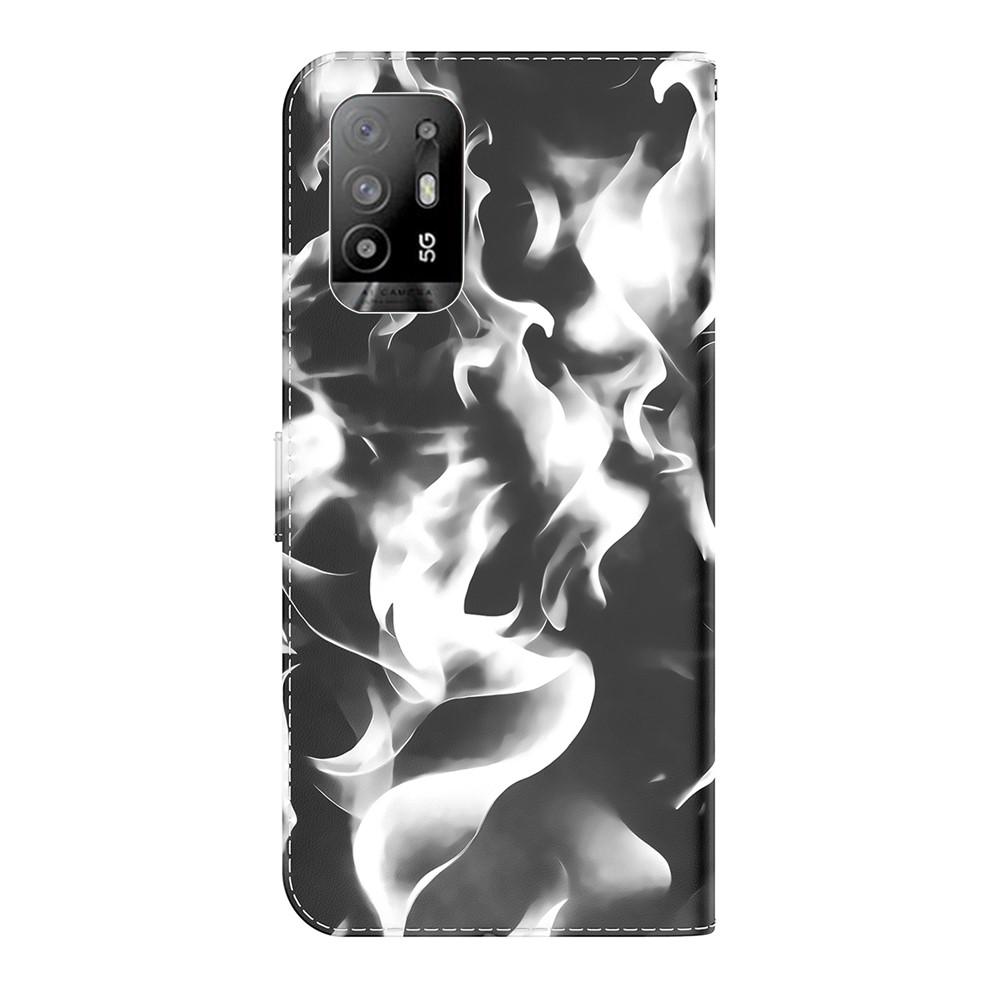 Full Protection Fog Pattern Printing Leather Wallet Design Stand Phone Cover for Oppo A94 5G / F19 Pro+ 5G / Reno5 Z - Black-2