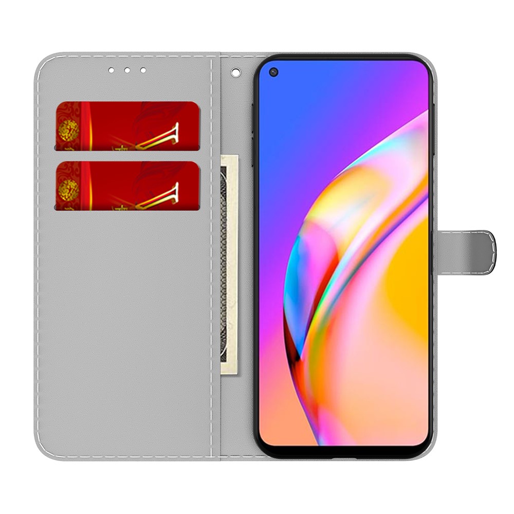 Full Protection Fog Pattern Printing Leather Wallet Design Stand Phone Cover for Oppo A94 5G / F19 Pro+ 5G / Reno5 Z - Black-4