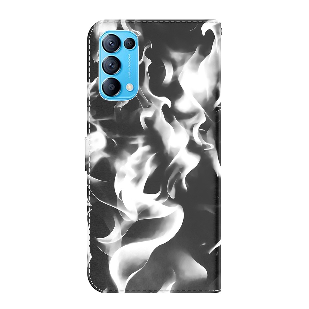 Full Protection Fog Pattern Printing Leather Wallet Design Stand Phone Cover for Oppo Reno5 5G / Reno5 4G / Reno5 K / Find X3 Lite -Black-3