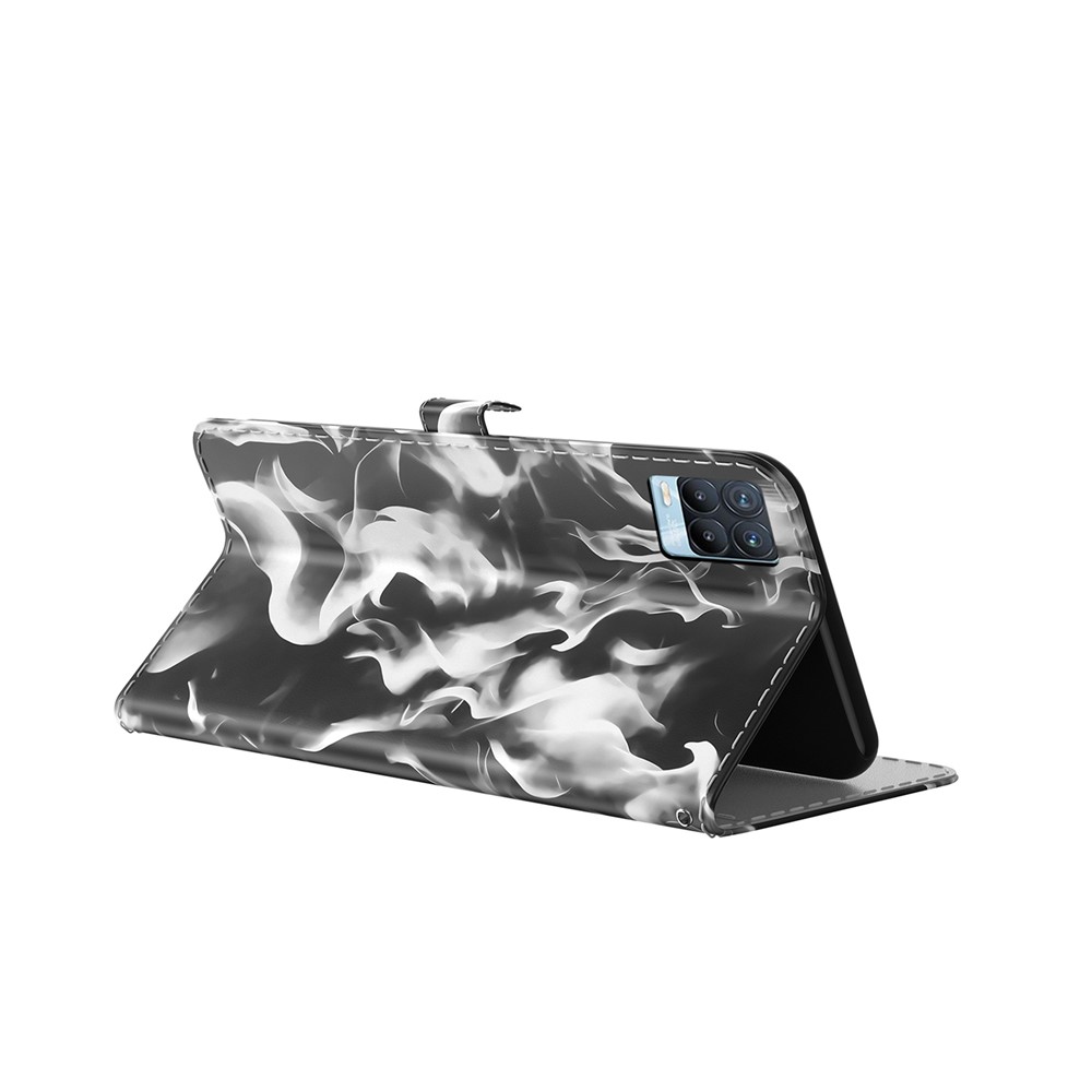 Full Protection Fog Pattern Printing Leather Wallet Design Stand Phone Cover for Realme 8 Pro / Realme 8 - Black-4